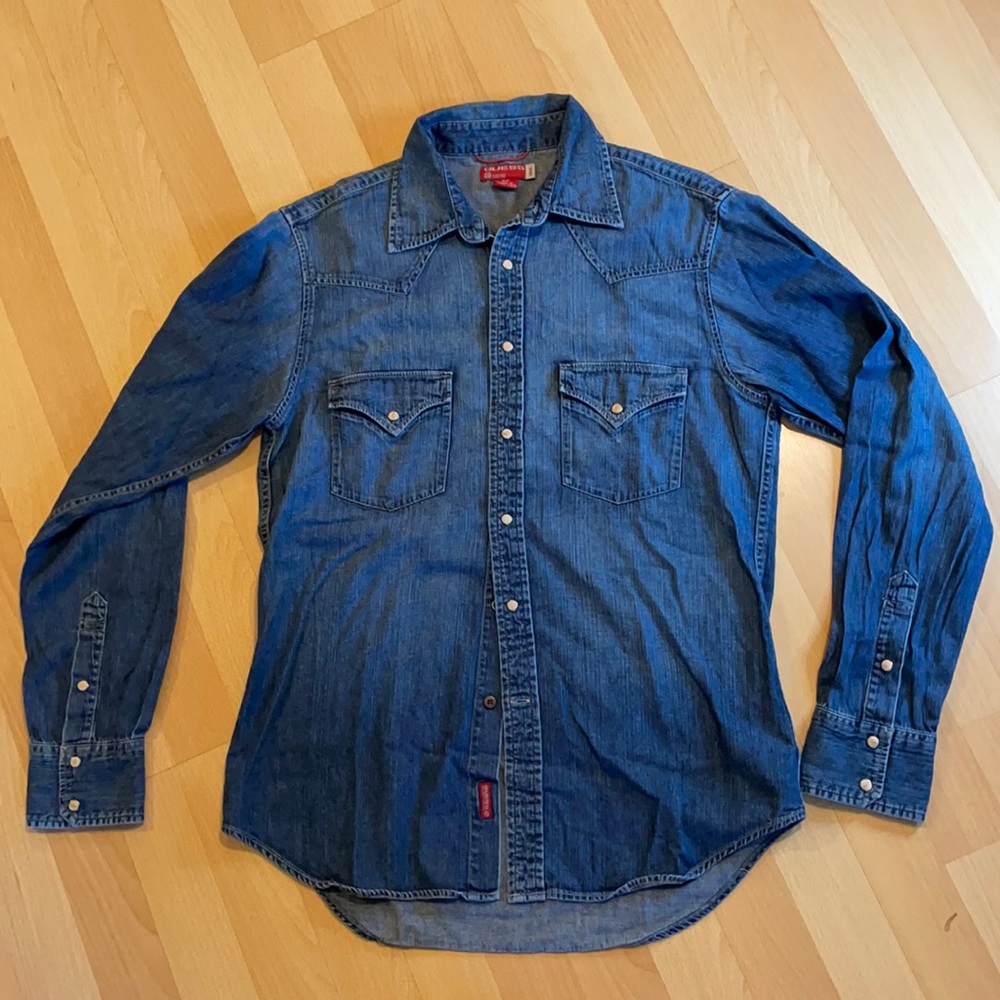 Guess denim western button down. Size S.